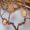 shiny earth color 8mm glass bead details shine, matte, and shimmery beads strung on brown aluminum wire